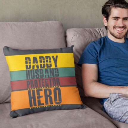 Daddy Husband Protector Hero Cushion Cover with Filler for Husband - Image 2