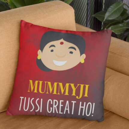 Mothers Day Cushion Mummy Ji Tussi Great Ho Printed Throw Pillow Sofa - Maroon - Image 2