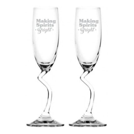 Making Spirits Bright Champagne Flutes Set of 2 - Image 2