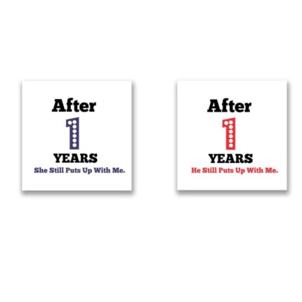 Funny Endearing 1st Anniversary Couple Coffee Mugs Set of 2 - Image 3