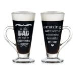 Amazing Mom Dad Engraved Tea Mugs Set of 2