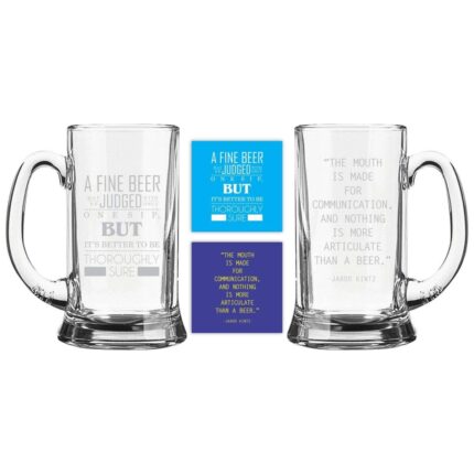 Engraved Articulate Beer Mug Set 2