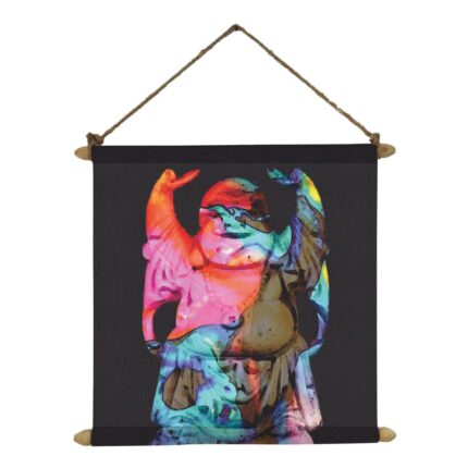 Artistic Laughing Buddha Canvas Scroll