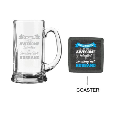 Personalized Engraved Beer Mug Gift for Husband