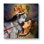 Beautiful Radha Krishna Modern art Texture Canvas Frame