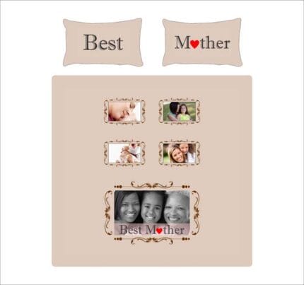Personalized Best Mother Double Bed Photo Bedsheet for Mother - Image 8