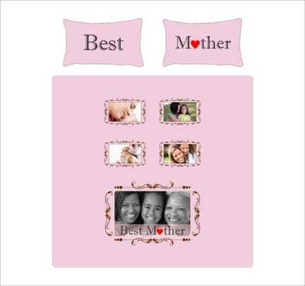 Personalized Best Mother Double Bed Photo Bedsheet for Mother - Image 7