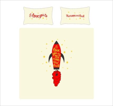 I Love You To The Moon And Back Romantic Couple Bedsheet - Image 22
