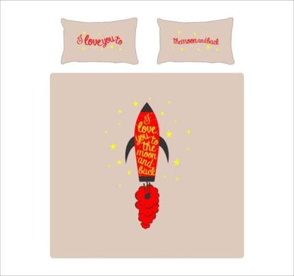 I Love You To The Moon And Back Romantic Couple Bedsheet - Image 21