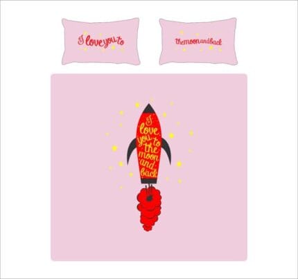 I Love You To The Moon And Back Romantic Couple Bedsheet - Image 20