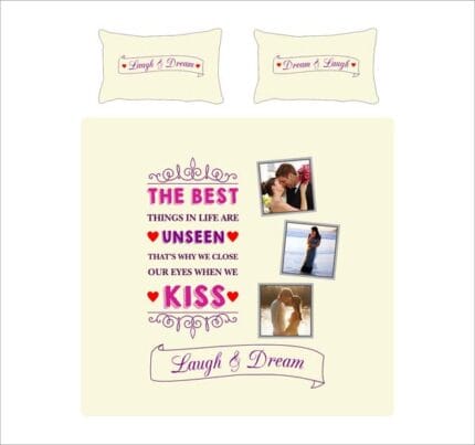 Personalized Kiss Laugh Dream Picture Bedsheet - Image 10