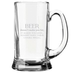 Beer Makes You Lean Engraved Beer Mug