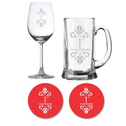 1st Marriage Anniversary Beer Wine Glass - Image 3