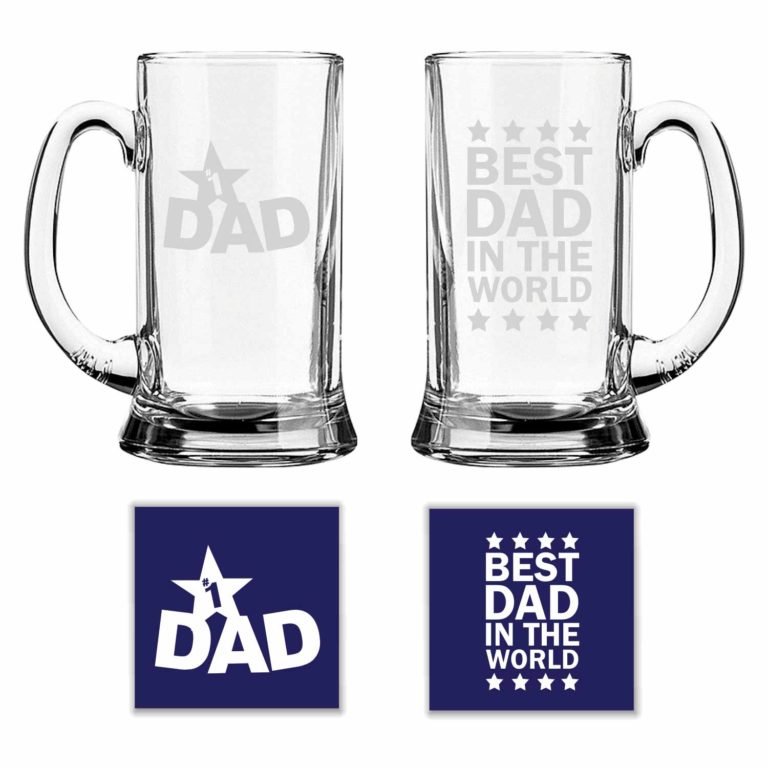 Best Dad in The World Beer Mug Set Of 2