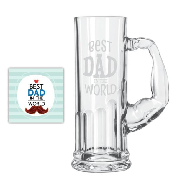 Funky Best Dad in the World Beer Mug 1