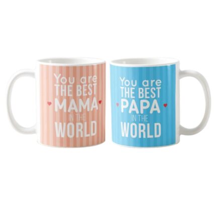 Best Mama Papa in The World Couple Coffee Mug - Image 2
