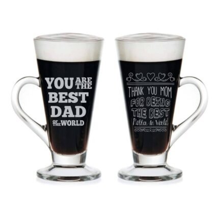 Best Mom Dad Engraved Tea Mugs Set of 2