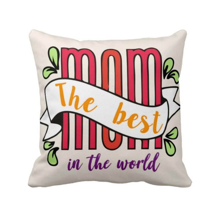 Colorful Best Mom in the World Cushion Cover