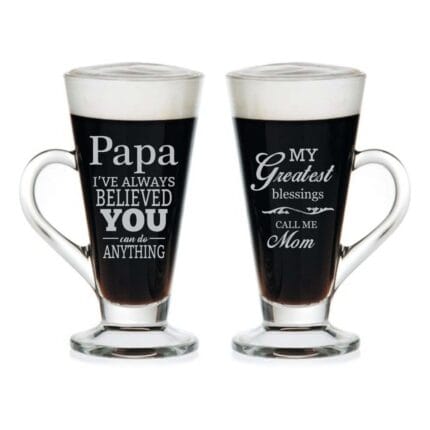 Blissful Mom Dad Engraved Tea Mugs