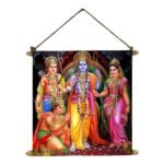Blissful Shri Ram Darbar with Sita Lakshman and Hanuman Canvas Scroll