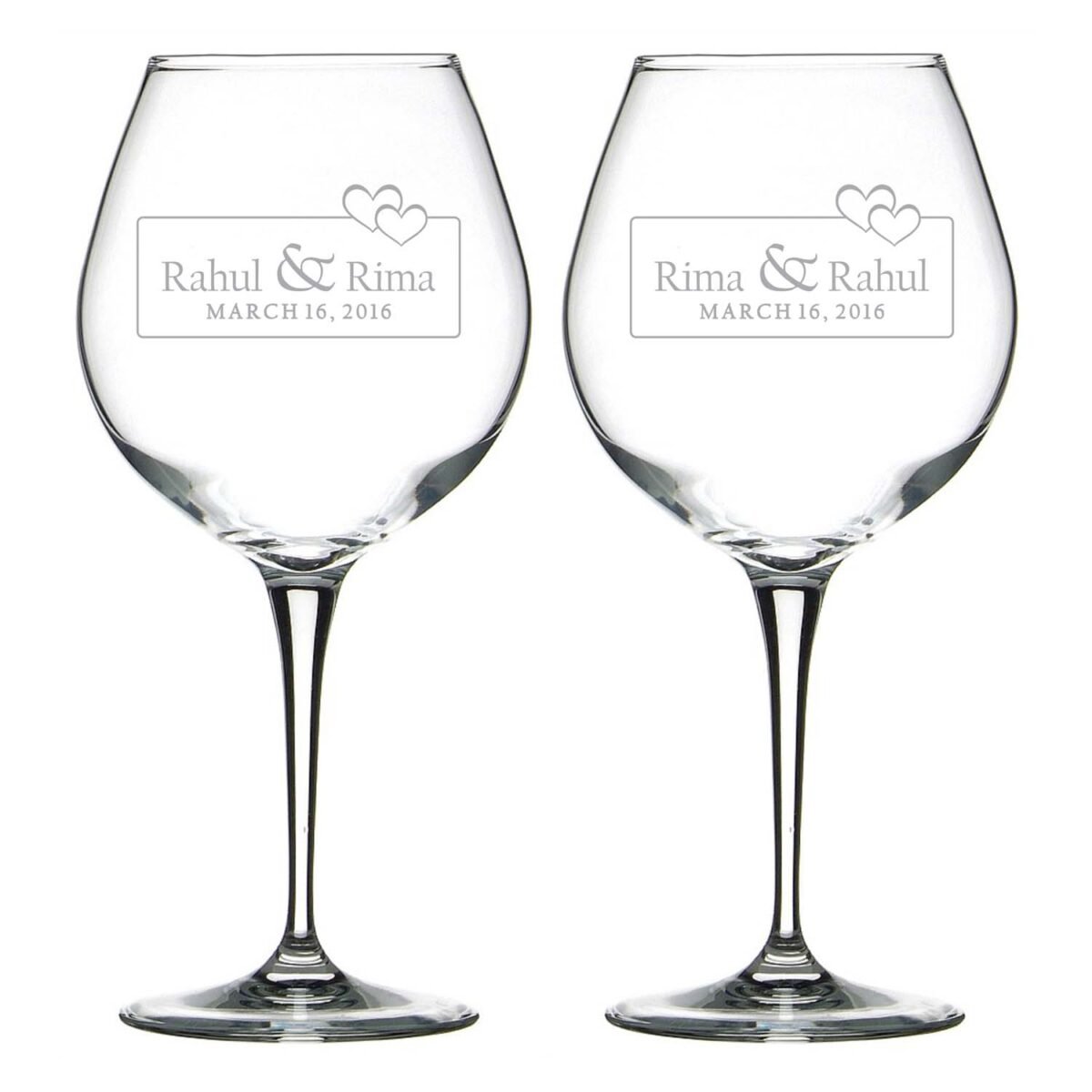 Bonded by Love Personalized Engraved Wine Glass