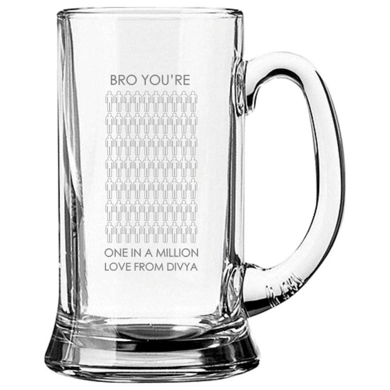Engraved One in a Million Brother Beer Mug