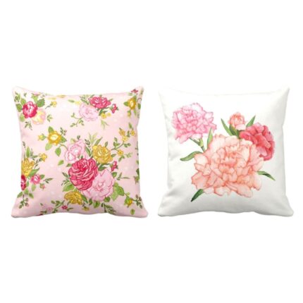 Captivating Superb Floral Flowers Printed Cushion Covers Set of 2