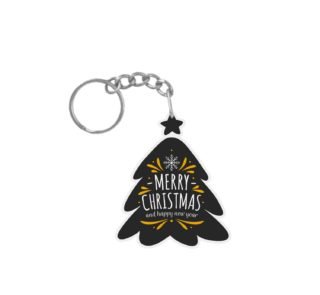 Chalkboard Merry Christmas and Happy New Year Ornament keychain