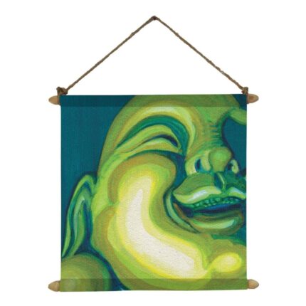 Charming Laughing Buddha Canvas Scroll