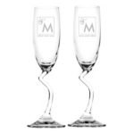 Charming Monogram Personalized Engraved Champagne Flute
