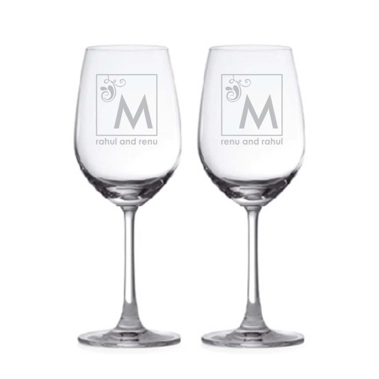 Charming Monogram Personalized Engraved Wine Glass