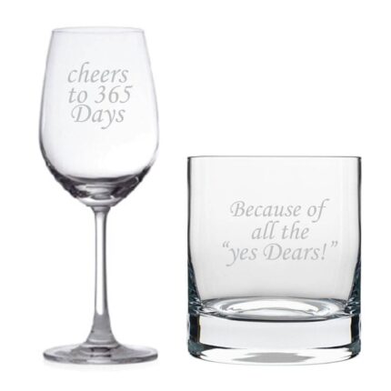 Cheers 1st Anniversary Whiskey and Wine Glass Set of 2 - Image 2