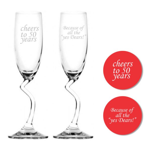 Cheers 50th Marriage Anniversary Champagne Flutes