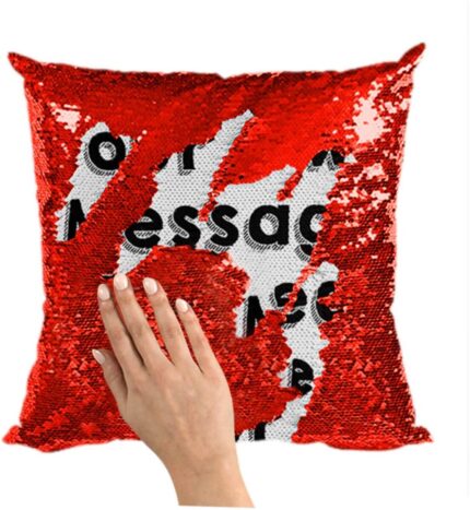 Sequin Personalised Colour Changing Magic Cushion with Filler - Image 4