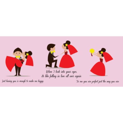 Cute Doodle Couple Bedsheet - Image 21