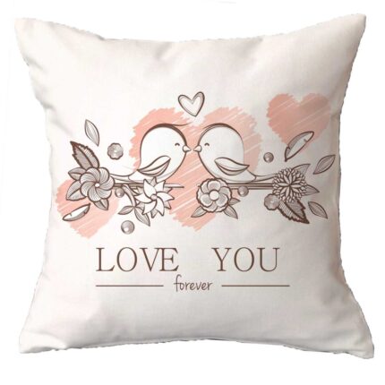 Cute Love Birds I Love You Forever Cushion Cover