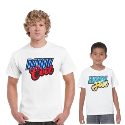 Funny Daddy Cool Munde Fool Dad and Son Family T-shirts - Image 6