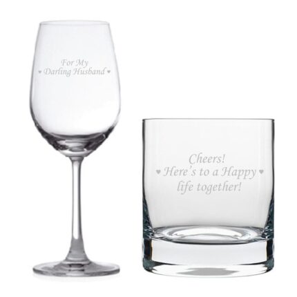 Darling Husband Happy life Together Whiskey and Wine Glasses Set of 2 - Image 2
