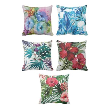 Decorative Floral Cushion Cover Set of 5