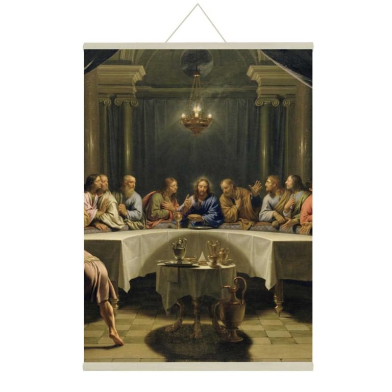 Vintage Last Supper Lord Jesus Canvas Scroll