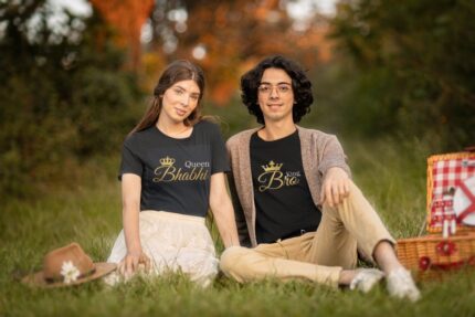 King Bro Queen Bhabhi Couple T-shirt