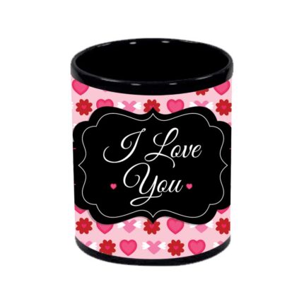 Elegant I Love You Black Mug