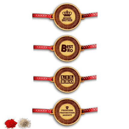 Engraved Best Awesome Little Brothers Rakhi
