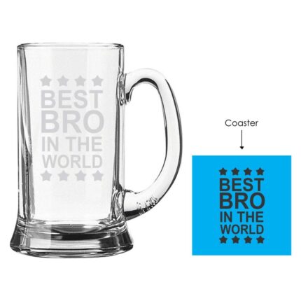 Engraved Best Brother in the World Beer Mug - Image 5