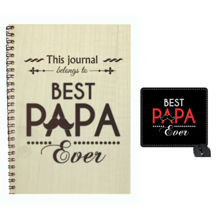 Engraved Best Papa Ever Notebook Wallet Gifts Combo - Image 5