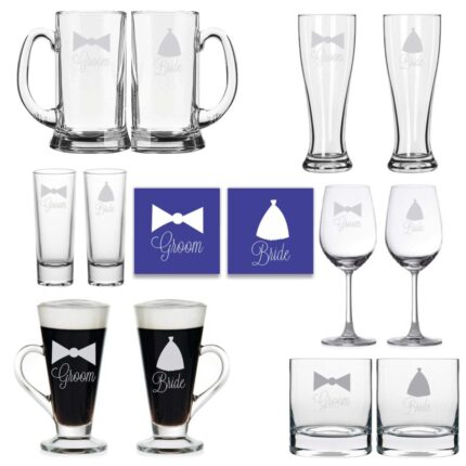 Engraved Bride and Groom Couple Bar in a Box