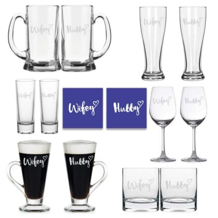 Engraved Hubby Wifey Couple