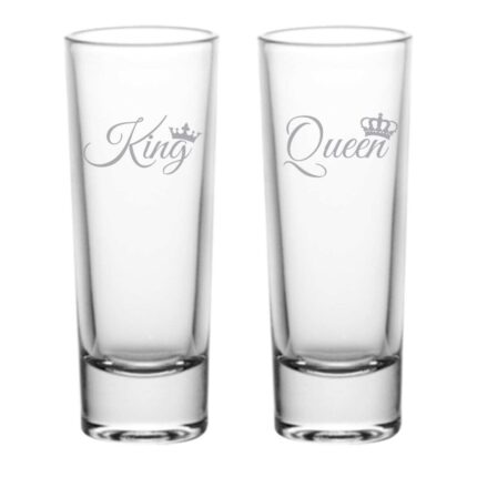 Engraved King Queen Shot Glasses Set of 2 - Image 2