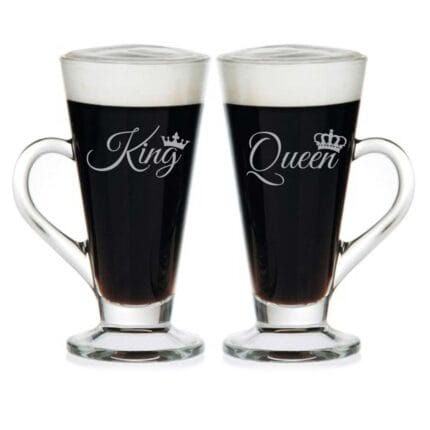 Engraved King Queen Couple Tea Mugs Set of 2 - Image 2