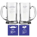 Engraved Mr Right Mrs Always Right Beer Mug